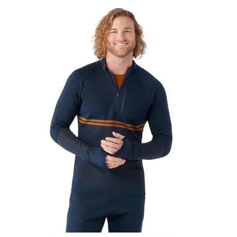 Smartwool CLASSIC A-S MERINO BL 1/4 ZIP - Pánské spodní triko - tmavě