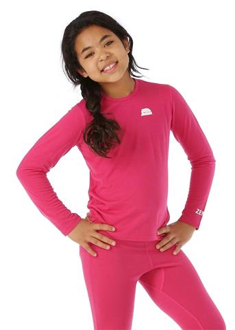 Girls Solid First Layer Long Sleeve Crewneck