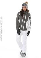 Isabella Faux Fur Jacket - Pewter / White - Nils Isabella Faux Fur Jacket - WinterWomen.com                                                                                                       