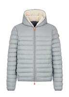 Men's Save The Duck Nathan Hooded Sherpa Lined Jacket - Frozen Grey - Men's Save The Duck Nathan Hooded Sherpa Lined Jacket