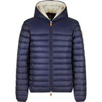 Men's Save The Duck Nathan Hooded Sherpa Lined Jacket - Navy Blue - Men's Save The Duck Nathan Hooded Sherpa Lined Jacket