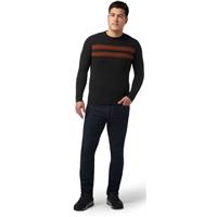 Men's Sparwood Stripe Crew Sweater - Charcoal Heather / Picante Heather