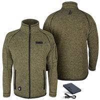 Men's 5V Heated Sweater Knit Jacket - Olive Green