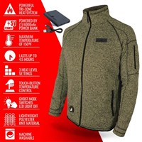 Men's 5V Heated Sweater Knit Jacket - Olive Green