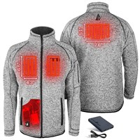 Men's 5V Heated Sweater Knit Jacket - Light Grey