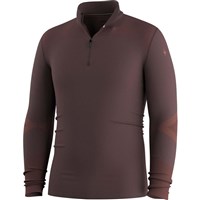 Men's Intraknit Thermal Merino Base Layer 1/4 Zip - Dark Mink / Burnt Sienna