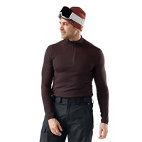 Men's Intraknit Thermal Merino Base Layer 1/4 Zip - Dark Mink / Burnt Sienna
