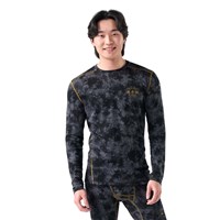 Men's Merino 250 Base Layer Crew - Black Tie Dye / Honey Gold