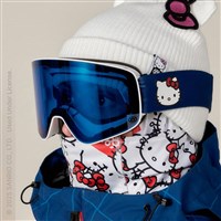 Smarty Magnetic Snow Goggle - Hello Kitty Blue Grid Frame w/ Solar Mirror Lens (HKB)