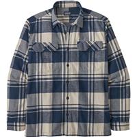 Men's Longsleeve Organic Cotton Midweight Fjord Flannel Shirt - Live Oak / Smolder Blue (LOSM)